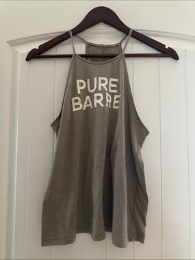 PURE BARRE Gray High Neck Tank Top